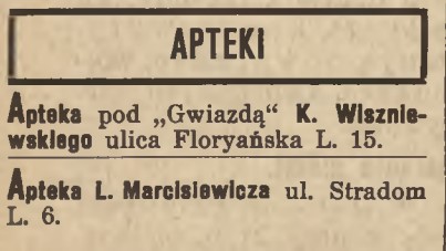 reklama apteki Marcisiewicza, 1910 rok.jpg