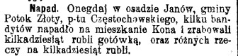 Napad w Janowie, G.Cz. 71, 1908 r..jpg