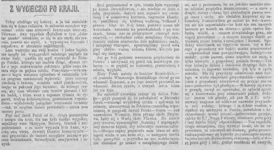 wycieczka do Złotego Potoku, nocleg w Trzebniowie, Tydzień, 27, 1875 r., cz.1.jpg