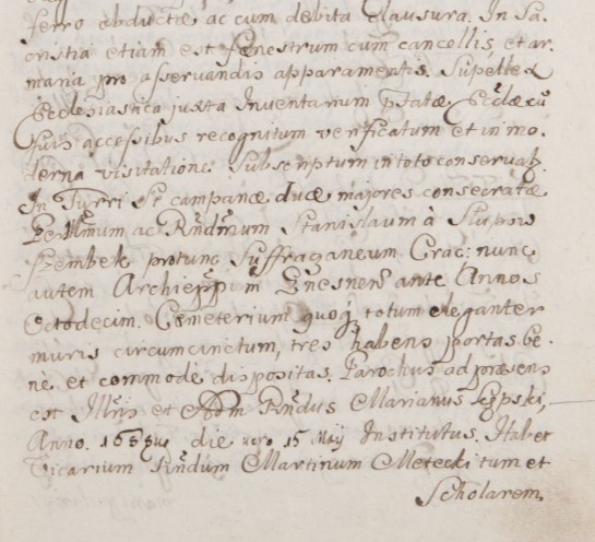 wizytacje parafii dekanatu lelowskiego, Włodowice, 1711 r. cz.5.jpg