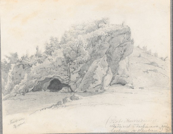 pieczara w Trzebniowie, rys. Julian Cegliński, 1853 r..jpg
