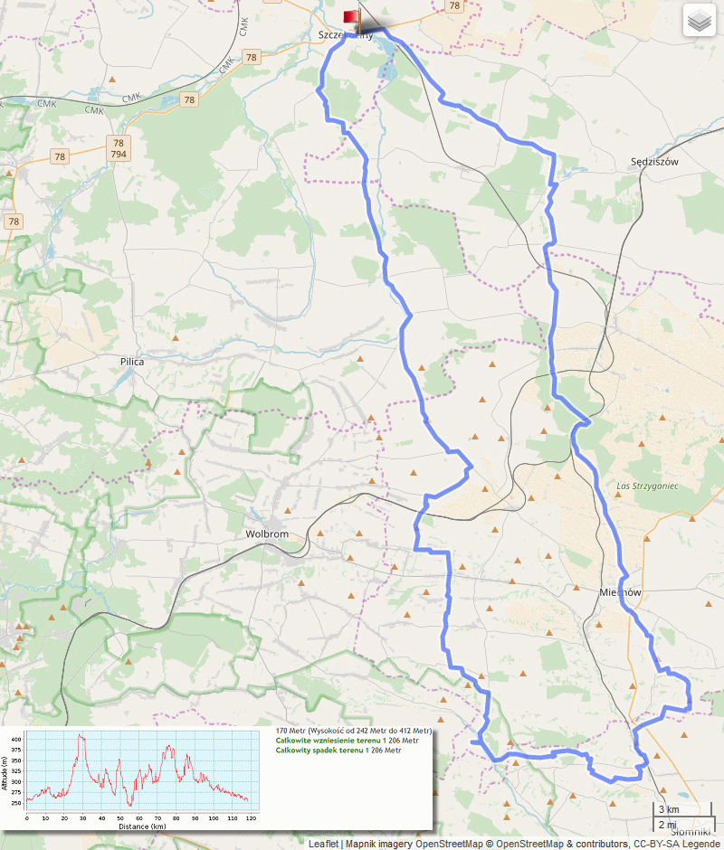 Mapa wycieczki