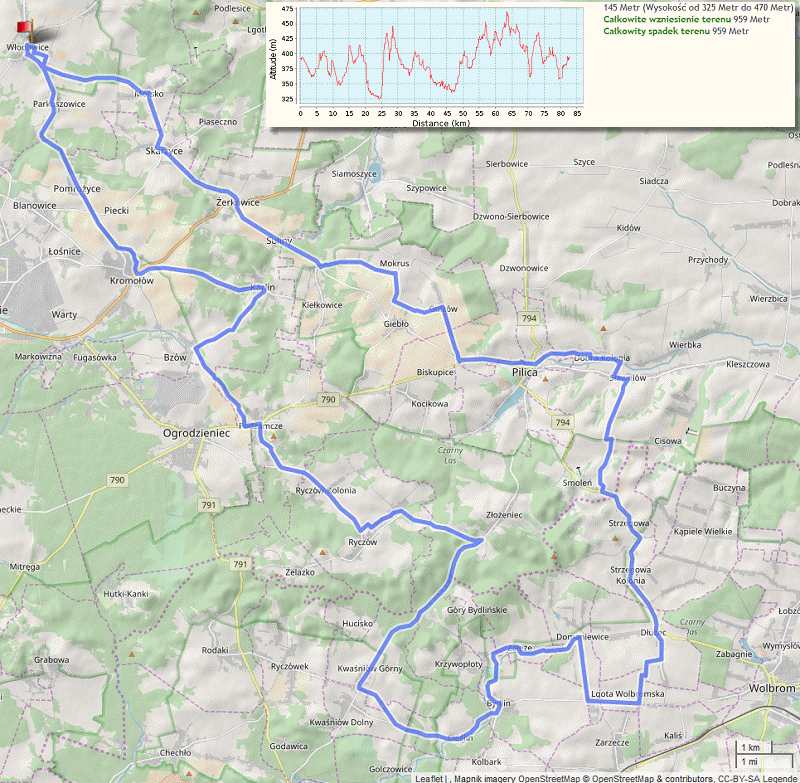 Mapa wycieczki