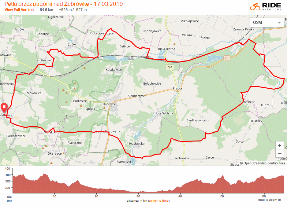 Mapa wycieczki