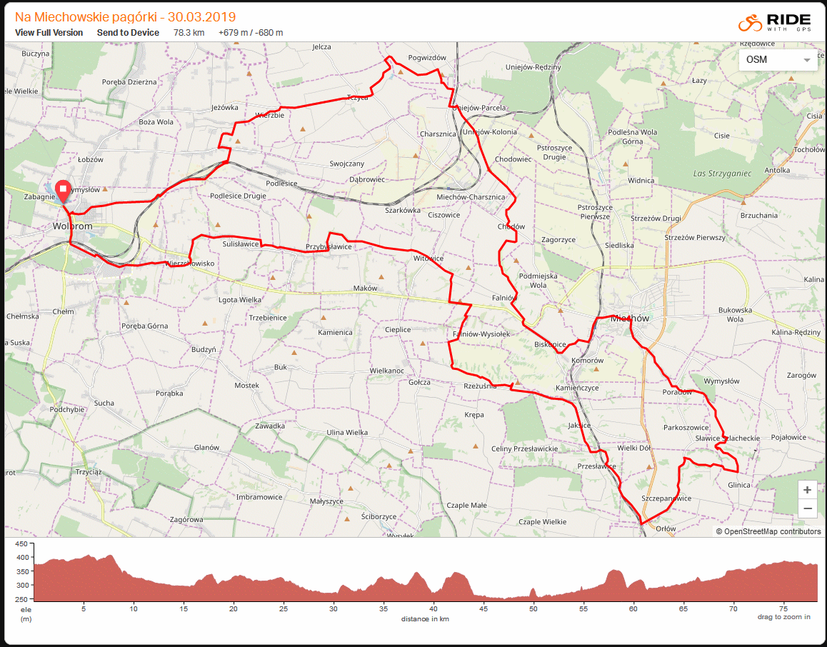 Mapa wycieczki