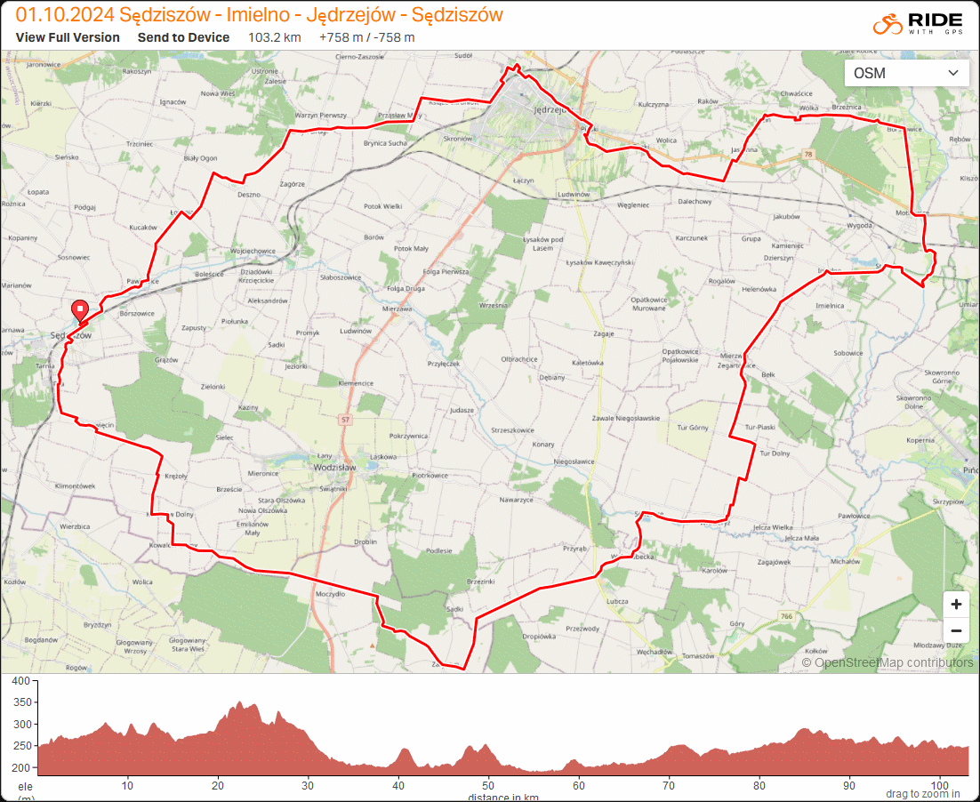 Mapa wycieczki