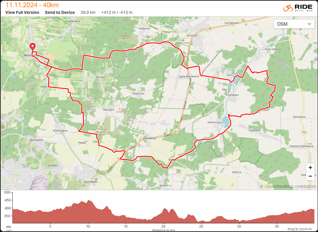 Mapa wycieczki