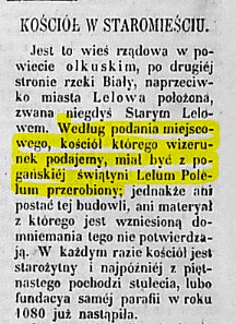Kościół w Staromieściu, 1861, T.I. 116, tekst na temat słowiańskiej świątyni.jpg