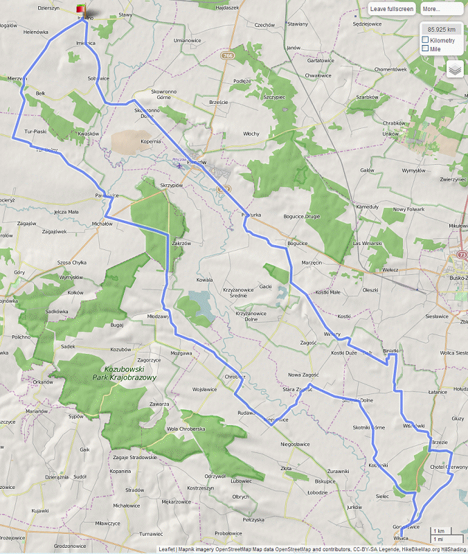 Mapa wycieczki
